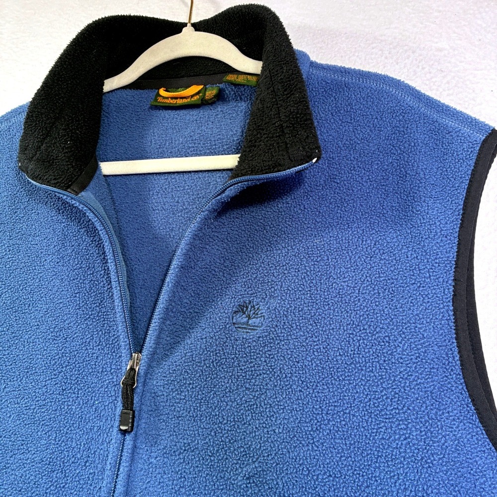 Timberland Mens Polartec Fleece Full Zip Vest Blue Sleeveless Jacket XXL